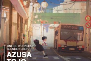 Azusa Tojo – Sketching in Blender